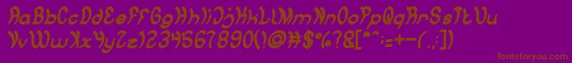 Jump Street BOLD-Schriftart – Braune Schriften auf violettem Hintergrund