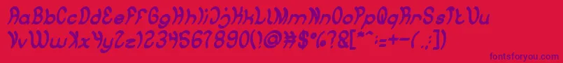 Jump Street BOLD-Schriftart – Violette Schriften auf rotem Hintergrund