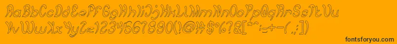 Jump Street HOLLOW-Schriftart – Schwarze Schriften auf orangefarbenem Hintergrund