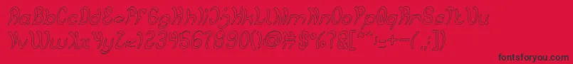 Jump Street HOLLOW-Schriftart – Schwarze Schriften auf rotem Hintergrund