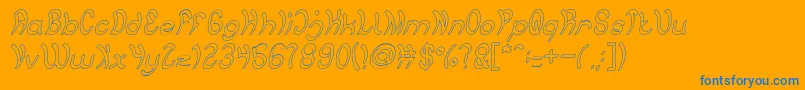 Jump Street HOLLOW-Schriftart – Blaue Schriften auf orangefarbenem Hintergrund