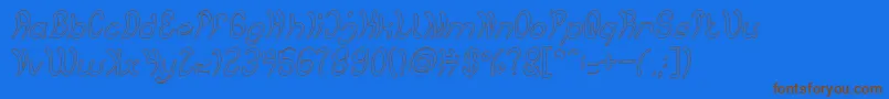 Jump Street HOLLOW-Schriftart – Braune Schriften auf blauem Hintergrund