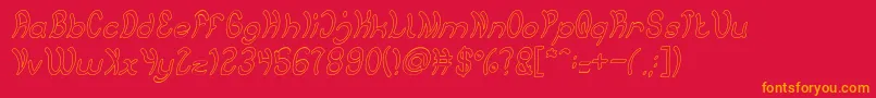 Jump Street HOLLOW Font – Orange Fonts on Red Background