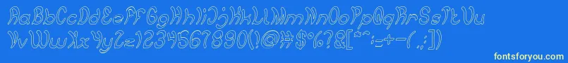 Jump Street HOLLOW-Schriftart – Gelbe Schriften auf blauem Hintergrund