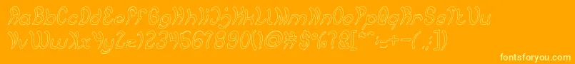 Jump Street HOLLOW Font – Yellow Fonts on Orange Background