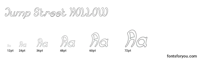 Jump Street HOLLOW Font Sizes