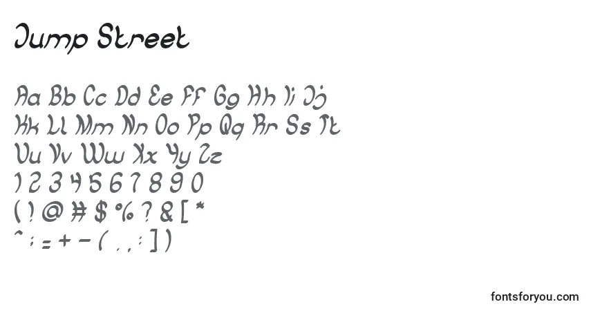 Fuente Jump Street - alfabeto, números, caracteres especiales