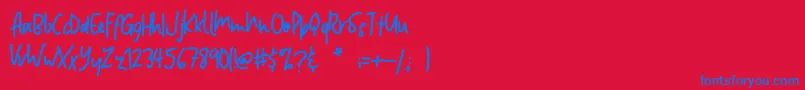 Czcionka Jumper – niebieskie czcionki na czerwonym tle