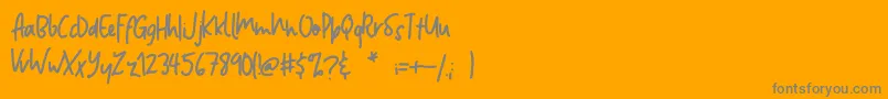 Jumper-Schriftart – Graue Schriften auf orangefarbenem Hintergrund