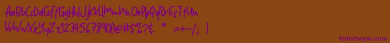 Jumper Font – Purple Fonts on Brown Background
