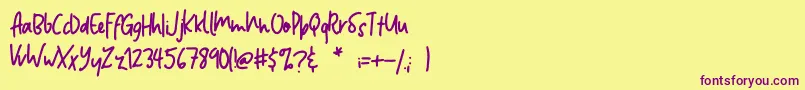 Jumper Font – Purple Fonts on Yellow Background