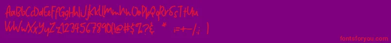 Jumper Font – Red Fonts on Purple Background