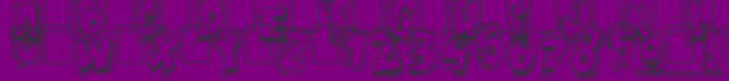 GoodMorning-fontti – mustat fontit violetilla taustalla