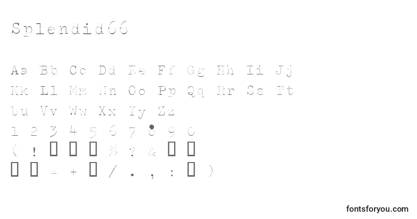 A fonte Splendid66 – alfabeto, números, caracteres especiais