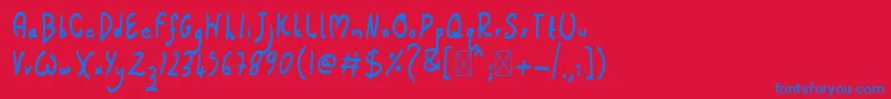 フォントJumpex – 赤い背景に青い文字