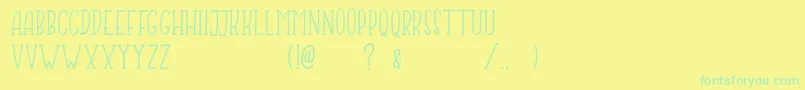 Jumping Frog Demo Font – Green Fonts on Yellow Background