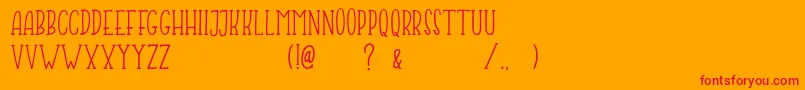 Jumping Frog Demo Font – Red Fonts on Orange Background