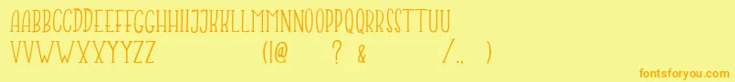 Jumping Frog Demo Font – Orange Fonts on Yellow Background