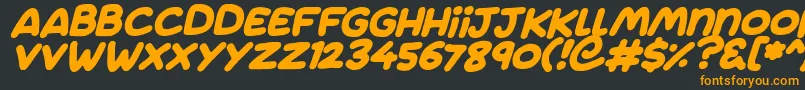 Jumping Italic Font – Orange Fonts on Black Background