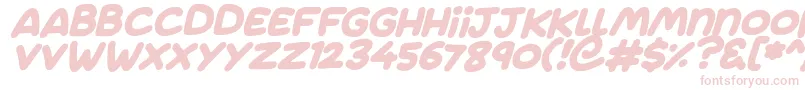 Jumping Italic Font – Pink Fonts on White Background