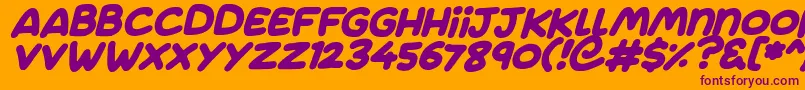 Jumping Italic Font – Purple Fonts on Orange Background