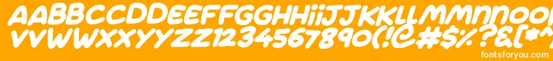 Jumping Italic Font – White Fonts on Orange Background