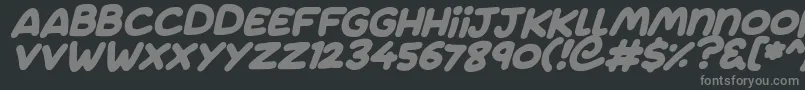 Jumping Italic-Schriftart – Graue Schriften auf schwarzem Hintergrund