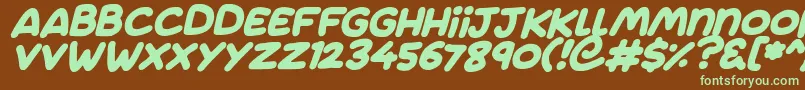 Jumping Italic Font – Green Fonts on Brown Background