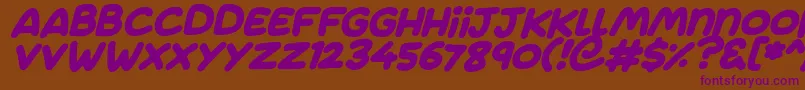Police Jumping Italic – polices violettes sur fond brun