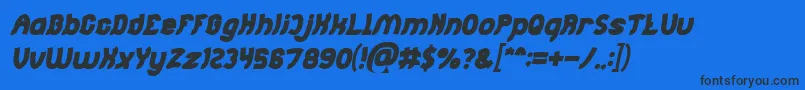 Jumping Running Bold Italic Font – Black Fonts on Blue Background