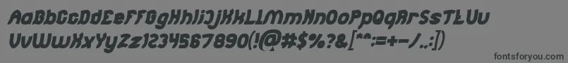 Jumping Running Bold Italic-fontti – mustat fontit harmaalla taustalla