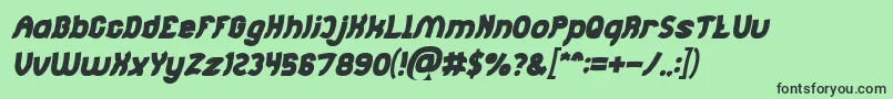 Jumping Running Bold Italic Font – Black Fonts on Green Background