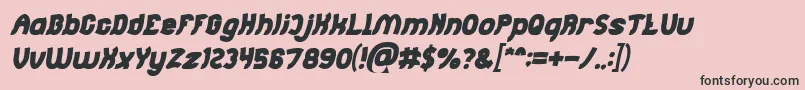 Jumping Running Bold Italic-Schriftart – Schwarze Schriften auf rosa Hintergrund
