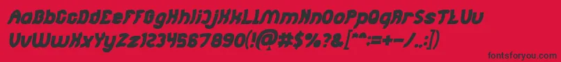 Jumping Running Bold Italic Font – Black Fonts on Red Background