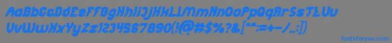 Jumping Running Bold Italic Font – Blue Fonts on Gray Background