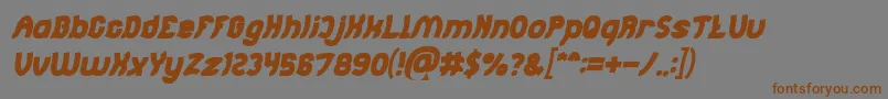 Jumping Running Bold Italic Font – Brown Fonts on Gray Background