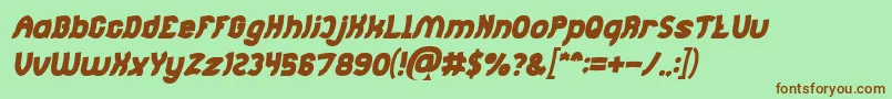 Jumping Running Bold Italic Font – Brown Fonts on Green Background