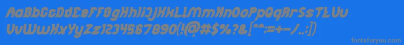 Jumping Running Bold Italic Font – Gray Fonts on Blue Background
