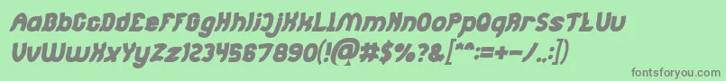 Jumping Running Bold Italic Font – Gray Fonts on Green Background