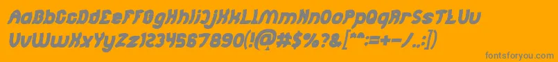 フォントJumping Running Bold Italic – オレンジの背景に灰色の文字