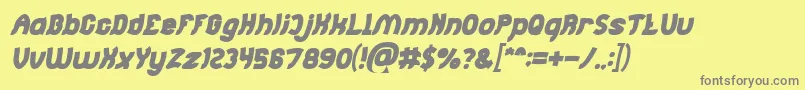 Jumping Running Bold Italic Font – Gray Fonts on Yellow Background