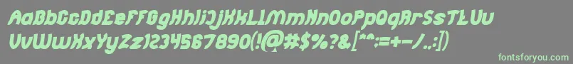 Jumping Running Bold Italic Font – Green Fonts on Gray Background
