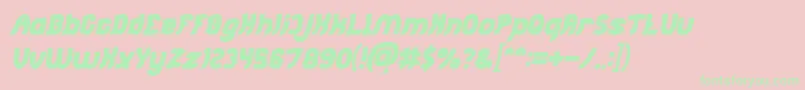 Шрифт Jumping Running Bold Italic – зелёные шрифты на розовом фоне