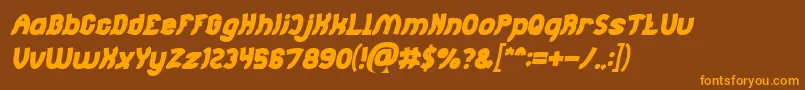 Police Jumping Running Bold Italic – polices orange sur fond brun