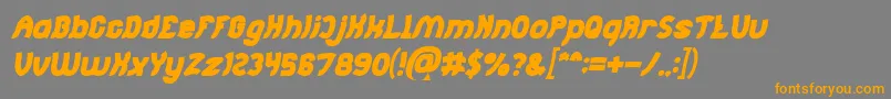 Jumping Running Bold Italic Font – Orange Fonts on Gray Background