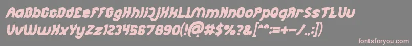 Jumping Running Bold Italic Font – Pink Fonts on Gray Background