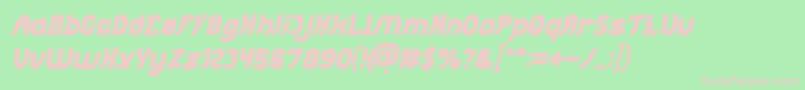 Jumping Running Bold Italic Font – Pink Fonts on Green Background