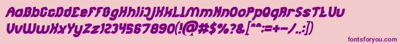 Jumping Running Bold Italic Font – Purple Fonts on Pink Background