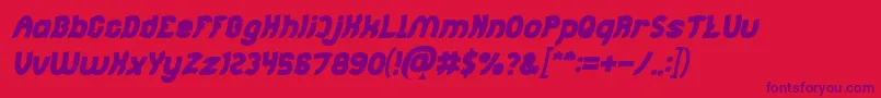 fuente Jumping Running Bold Italic – Fuentes Moradas Sobre Fondo Rojo