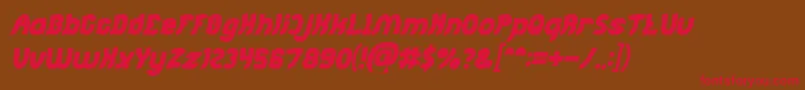 Шрифт Jumping Running Bold Italic – красные шрифты на коричневом фоне